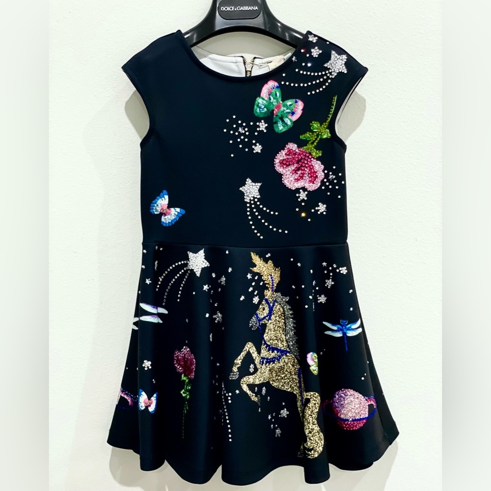 Little Girls Fantasy Theme Skater Dress. Hannah Banana. Sparkly rhinestone.